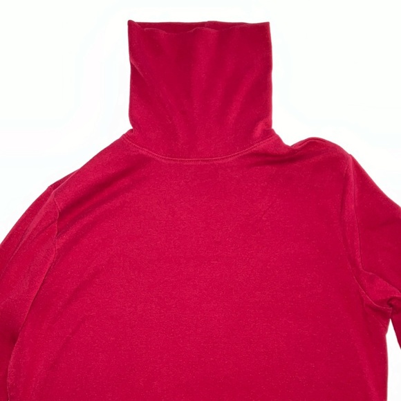 Cambridge Dry Goods Red Long Sleeve turtleneck Pima cotton - Picture 2 of 15